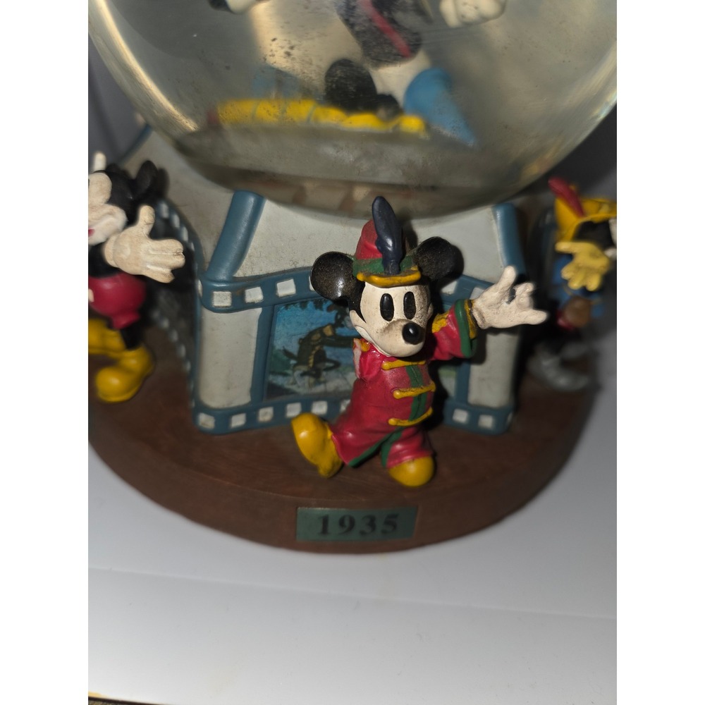 Disney Mickey Mouse Year 2000 Millenium Musical Snow Globe 1928-1955 Figures - Picture 6 of 8